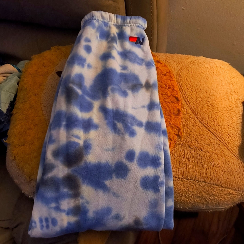 Aviator Nation blue tie dye jogger size Large